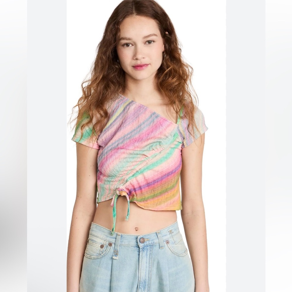 New! TACH Pastel Multicolor Textured Top